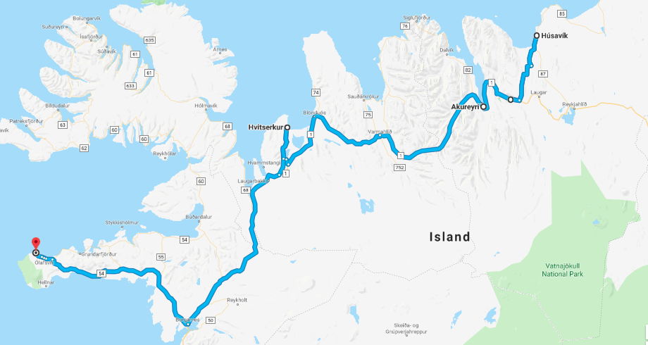 Island mapa 5. den
